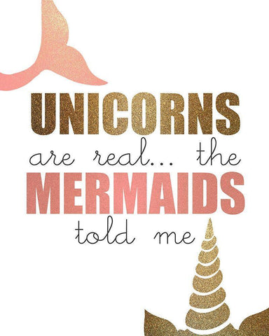 Unicorns and Mermaids Black Ornate Wood Framed Art Print with Double Matting by Kimberly, Allen