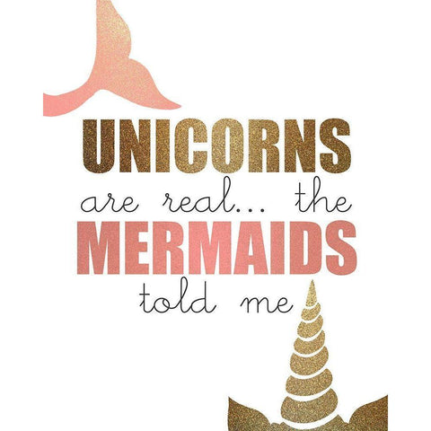 Unicorns and Mermaids White Modern Wood Framed Art Print by Kimberly, Allen