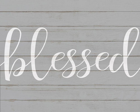 Blessed White Modern Wood Framed Art Print with Double Matting by Kimberly, Allen