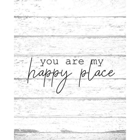 Happy Place Black Modern Wood Framed Art Print by Kimberly, Allen