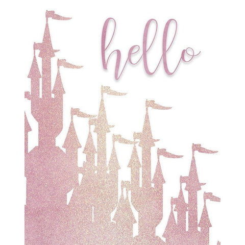 Hello Princess 1 White Modern Wood Framed Art Print by Kimberly, Allen