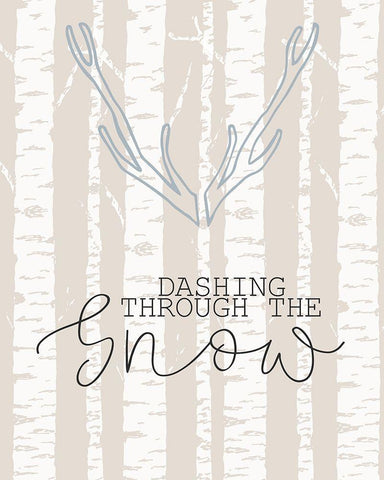 Dashing Through The Snow White Modern Wood Framed Art Print with Double Matting by Kimberly, Allen