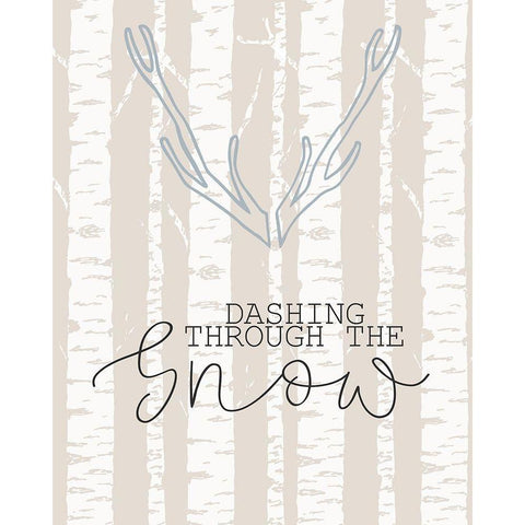 Dashing Through The Snow White Modern Wood Framed Art Print by Kimberly, Allen