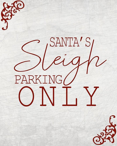 Sleigh Parking White Modern Wood Framed Art Print with Double Matting by Kimberly, Allen