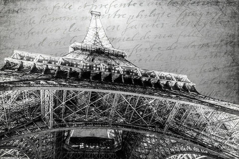 Paris Black and White White Modern Wood Framed Art Print with Double Matting by Kimberly, Allen