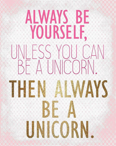 Be a Unicorn 2 v2 White Modern Wood Framed Art Print with Double Matting by Kimberly, Allen
