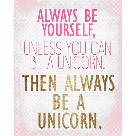 Be a Unicorn 2 v2 White Modern Wood Framed Art Print by Kimberly, Allen