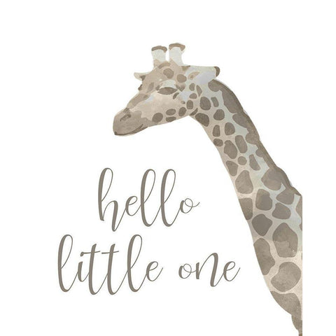 Hello Little One Taupe Black Modern Wood Framed Art Print with Double Matting by Kimberly, Allen