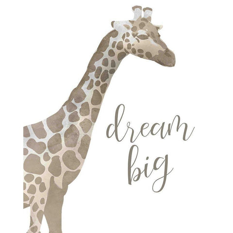 Dream Big Taupe Gold Ornate Wood Framed Art Print with Double Matting by Kimberly, Allen