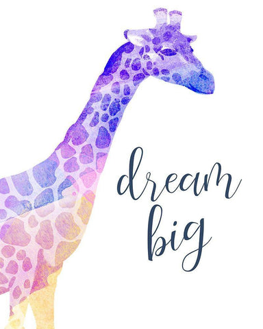Dream Big White Modern Wood Framed Art Print with Double Matting by Kimberly, Allen