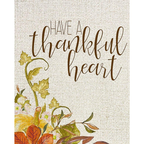 Thankful Heart White Modern Wood Framed Art Print by Kimberly, Allen