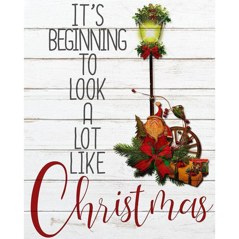 Look like Christmas White Modern Wood Framed Art Print by Kimberly, Allen