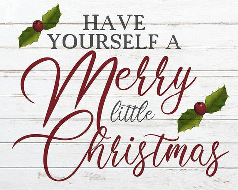 Have Yourself A Merry Black Ornate Wood Framed Art Print with Double Matting by Kimberly, Allen