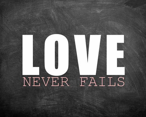 Love Never Fails Black Ornate Wood Framed Art Print with Double Matting by Kimberly, Allen