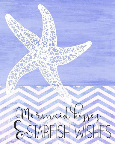 Mermaid Kisses White Modern Wood Framed Art Print with Double Matting by Kimberly, Allen