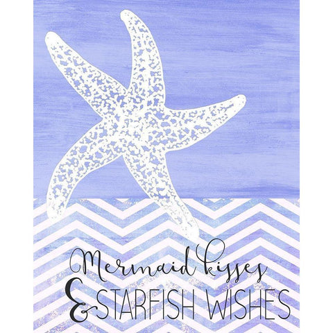 Mermaid Kisses White Modern Wood Framed Art Print by Kimberly, Allen