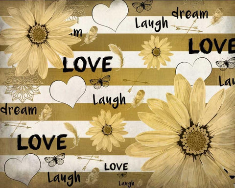 Love Dream Laugh White Modern Wood Framed Art Print with Double Matting by Allen, Kimberly
