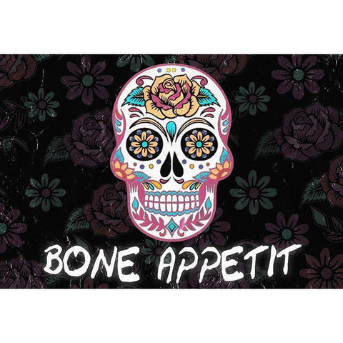 Bone Appetit Black Modern Wood Framed Art Print with Double Matting by Kimberly, Allen