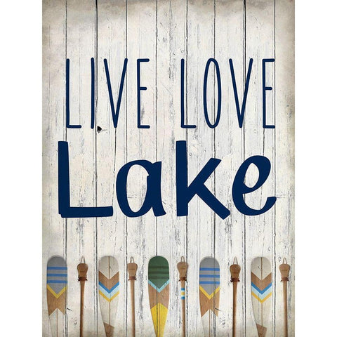 Live Love Lake Black Modern Wood Framed Art Print with Double Matting by Kimberly, Allen