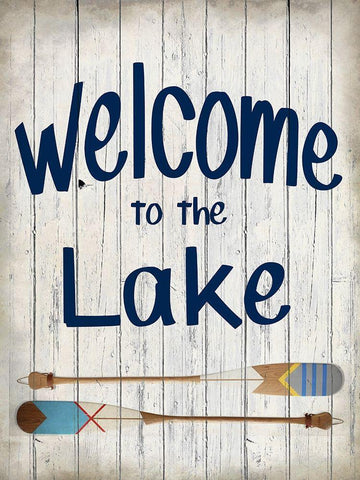 Welcome to the Lake White Modern Wood Framed Art Print with Double Matting by Kimberly, Allen