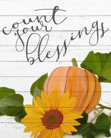 Count your Blessings Black Ornate Wood Framed Art Print with Double Matting by Kimberly, Allen