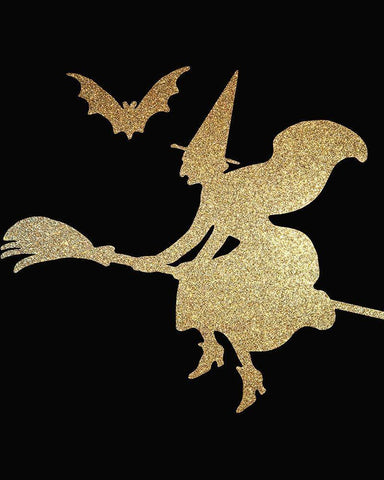 Halloween Gold 3 White Modern Wood Framed Art Print with Double Matting by Kimberly, Allen