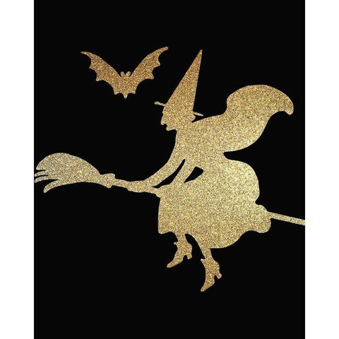 Halloween Gold 3 Black Modern Wood Framed Art Print by Kimberly, Allen