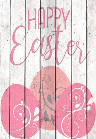 Happy Easter Eggs White Modern Wood Framed Art Print with Double Matting by Kimberly, Allen