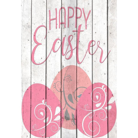 Happy Easter Eggs White Modern Wood Framed Art Print by Kimberly, Allen