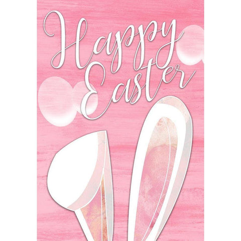 Happy Easter Bunny Ears White Modern Wood Framed Art Print by Kimberly, Allen