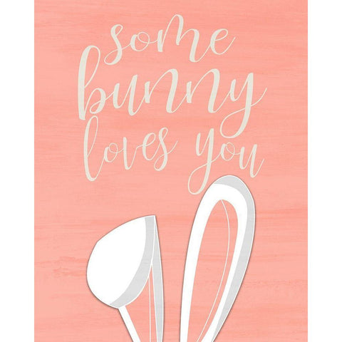 Some Bunny Loves You Black Modern Wood Framed Art Print with Double Matting by Kimberly, Allen