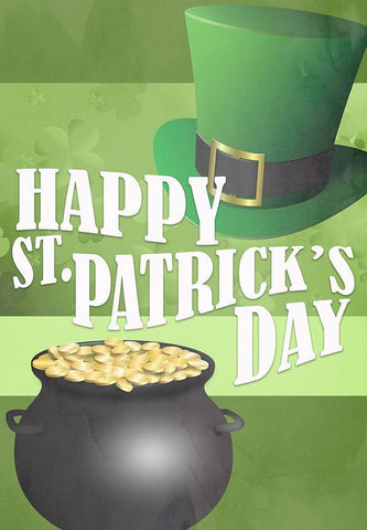 Happy Saint Patricks Day White Modern Wood Framed Art Print with Double Matting by Kimberly, Allen