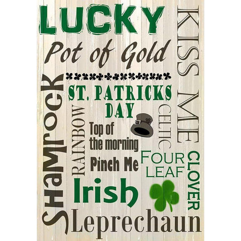 Saint Patricks Day Black Modern Wood Framed Art Print by Kimberly, Allen