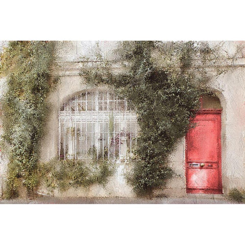 At the Door White Modern Wood Framed Art Print by Kimberly, Allen