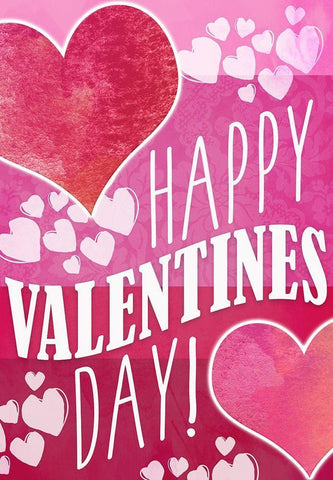 Happy Valentines Day Black Ornate Wood Framed Art Print with Double Matting by Kimberly, Allen