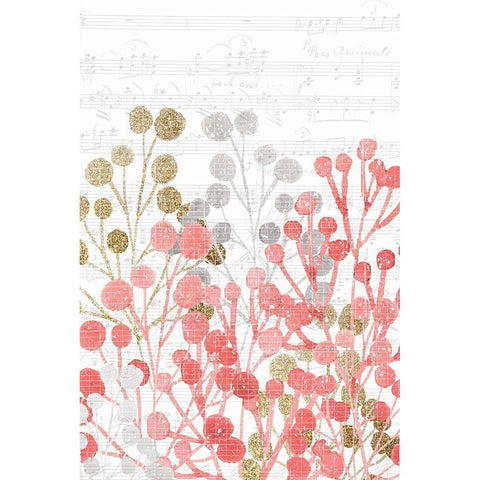 Music in the Garden 1 White Modern Wood Framed Art Print by Kimberly, Allen