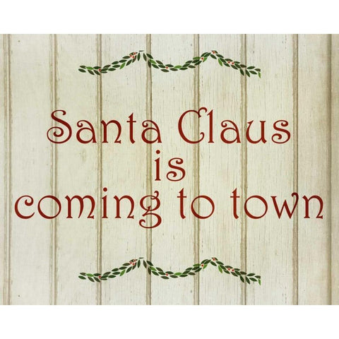 Santa Claus is Coming White Modern Wood Framed Art Print by Allen, Kimberly