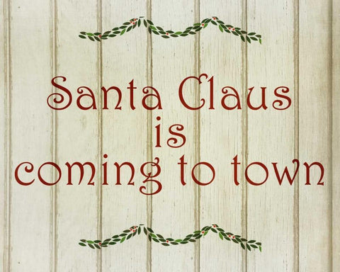 Santa Claus is Coming Black Ornate Wood Framed Art Print with Double Matting by Allen, Kimberly