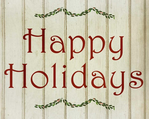 Happy Holidays Black Ornate Wood Framed Art Print with Double Matting by Allen, Kimberly