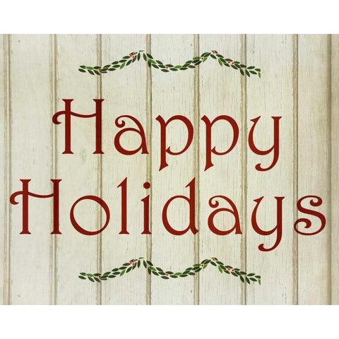 Happy Holidays Gold Ornate Wood Framed Art Print with Double Matting by Allen, Kimberly