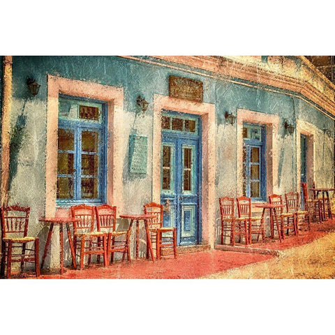 Corner Cafe Black Modern Wood Framed Art Print by Kimberly, Allen