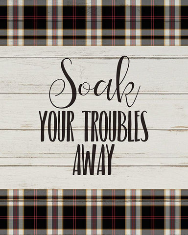 Soak Your Troubles Black Ornate Wood Framed Art Print with Double Matting by Kimberly, Allen