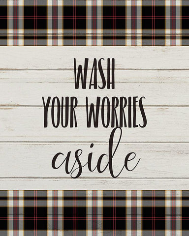 Wash your Worries Black Ornate Wood Framed Art Print with Double Matting by Kimberly, Allen