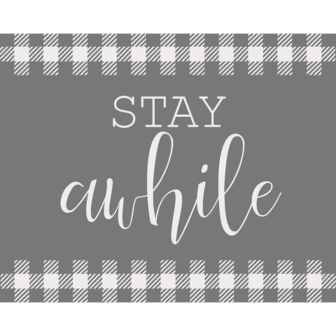 Stay Awhile Black Modern Wood Framed Art Print by Kimberly, Allen