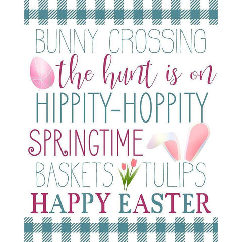 Bunny Crossing White Modern Wood Framed Art Print by Kimberly, Allen