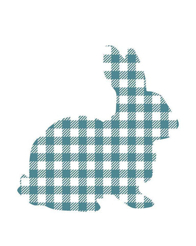 Bunny Gingham 1 White Modern Wood Framed Art Print with Double Matting by Kimberly, Allen