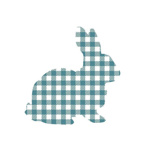 Bunny Gingham 1 Black Modern Wood Framed Art Print with Double Matting by Kimberly, Allen