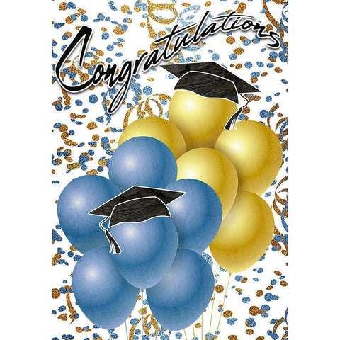 Congratulations Balloons Gold Ornate Wood Framed Art Print with Double Matting by Kimberly, Allen