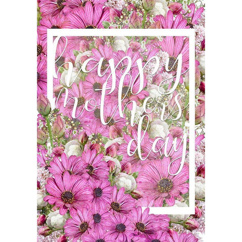 Happy Mothers Day White Modern Wood Framed Art Print by Kimberly, Allen