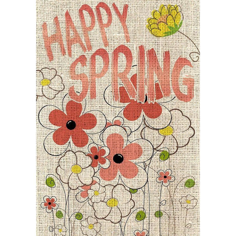 Happy Spring White Modern Wood Framed Art Print by Kimberly, Allen